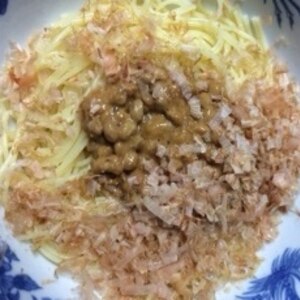 和風♪醤油麹で 納豆パスタ